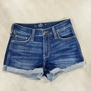 Hollister Women's Dark Blue Jean Shorts
